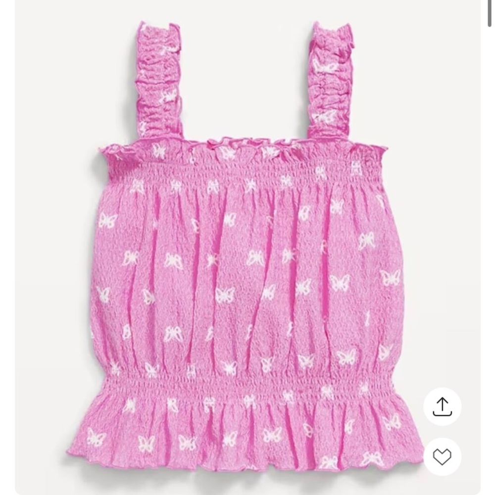 664 old navy purple peplum summer butterfly kids tank